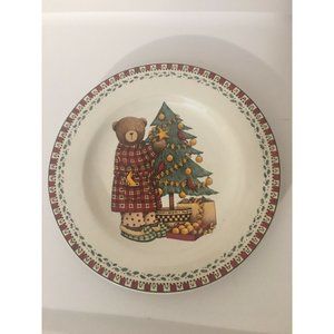 Christmas Bears‎ Sakura Debbie Mumm Salad Plate-Christmas Tree